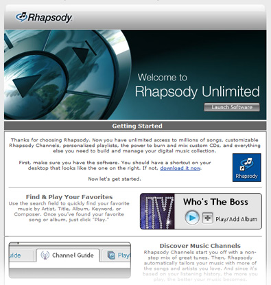 Rhapsody receipt email