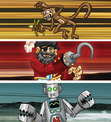 Monkey, Pirate and Robot